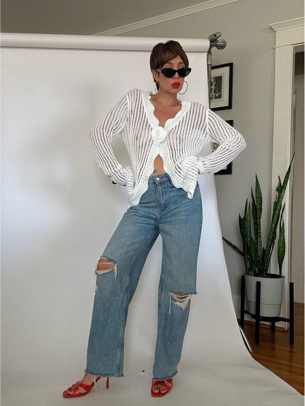 White Knit Cardigan